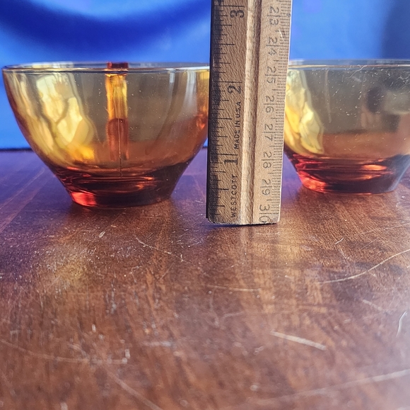 3- MCM Amber Glass Art Deco Tea Coffee Cups - Picture 6 of 6